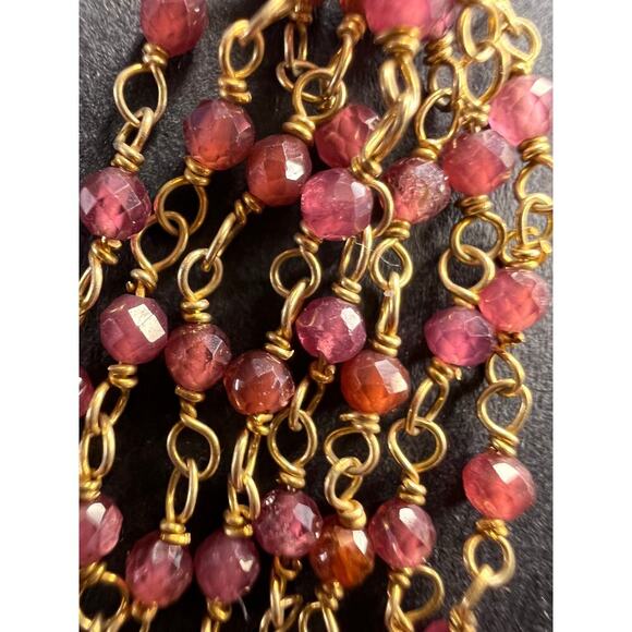 Freshwater pearl and garnet chandelier sterling silver earrings - Picture 7 of 14